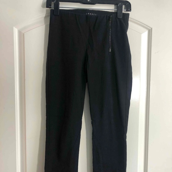 Theory Black Cotton Pants - Picture 1 of 3